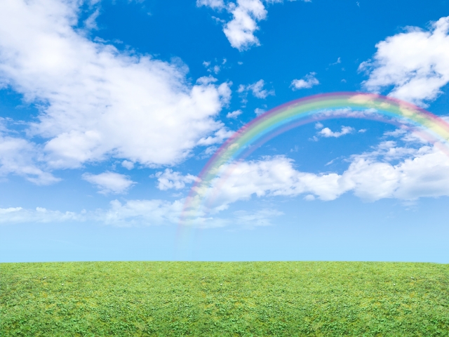 虹と草原